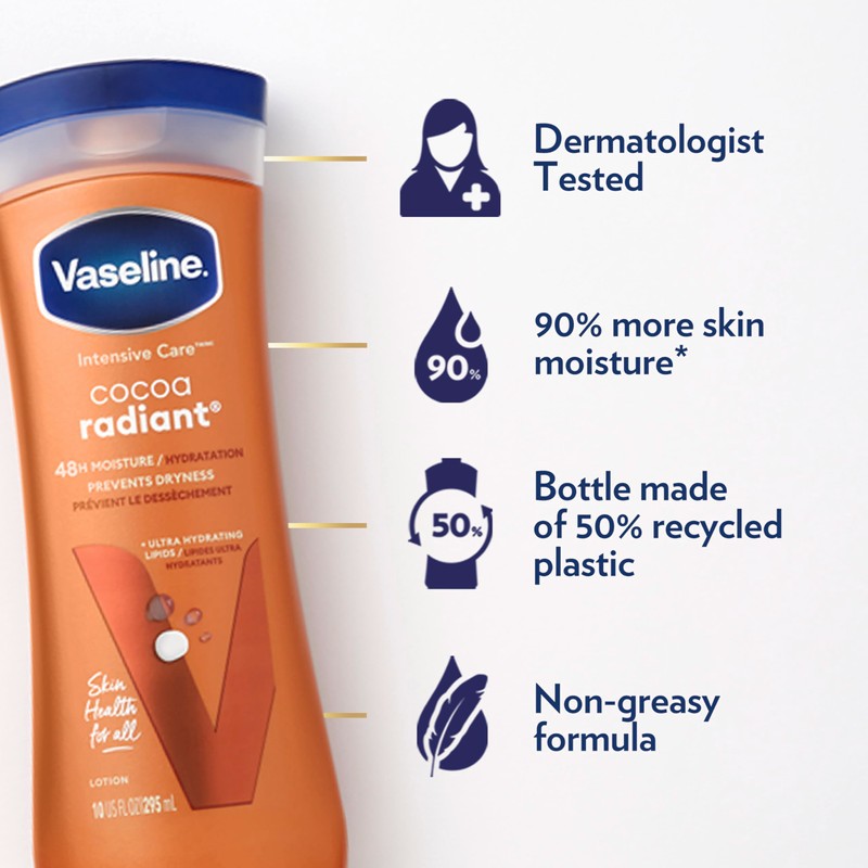 Vaseline Intensive Care Body Lotion Cocoa Radiant for Dry Skin