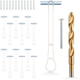 1/4”-20 Quick Easy Heavy Duty Toggle Anchors with Bolts - Hollow Wall Anchors with Steel Wings, Adjustable Up to 2 1/2" Thick Wall, Holds Up to 1080 Lbs, Heavy Duty Drill Bit Included (12 Pack)