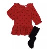 Wonder Nation baby Girl Dress Tights Set Outfit 6-9M Red