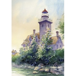 Bella Terra Thirty Mile Point Lighthouse, Lake Ontario, New York. James Mann Art Notecards - Boxed Set of 6