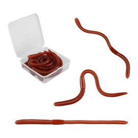 Hopzab 10PCS Realistic Stretchy Earthworm Prank Toys, Novelty Wiggly Worms for Parties and Trick Supplies, Brown Flexible TPR Rubber Faux Worms