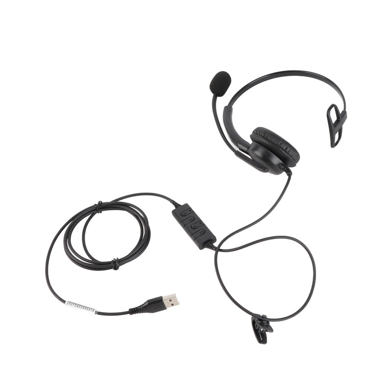 Single Ear Headset Comfortable Lightweight Noise Canceling Wired Computer Headset