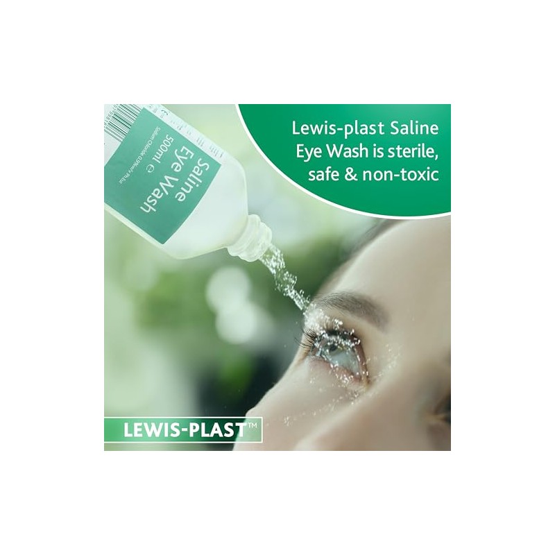Lewis-Plast Lewis-Plast Saline Eye Wash Solution, 500ml Bottle for Safe