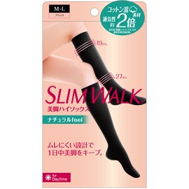 AskDoctors Compression Socks, Slim Walk, Beautiful Legs, High Socks, Natural Feel, Black, M-L Size, Compression Socks, Deodorizing Fiber, Breathable