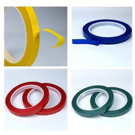 Fodattm 6 Rolls Graphic Art Thin Tape Self-Adhesive Artist Tape Grid Marking Tapes Whiteboard Gridding Tape Dry Erase Tape 72 Yard Per Roll (Multicolor, Width：5mm)