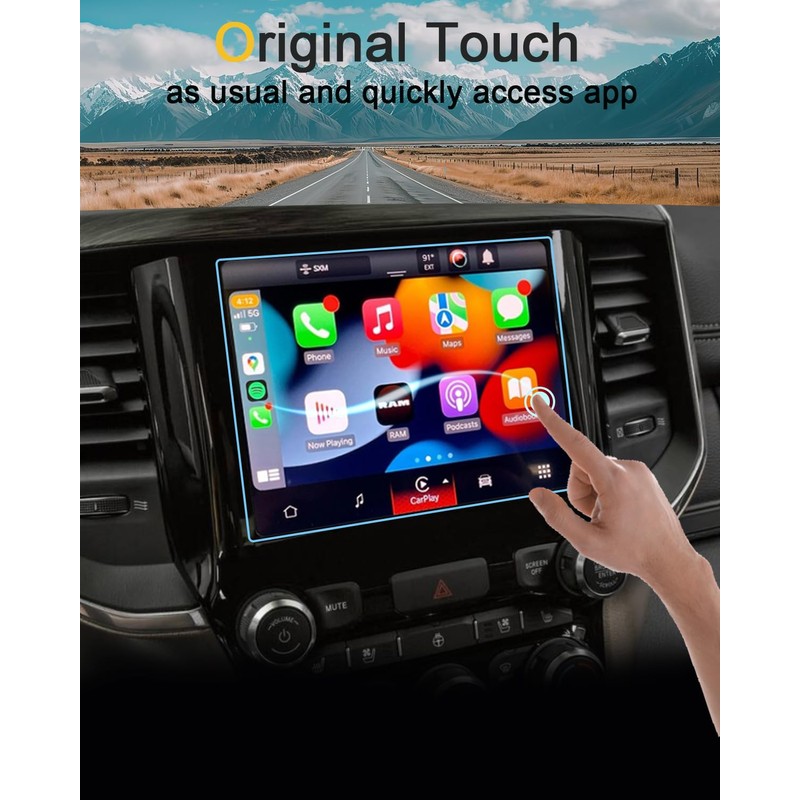 KOOGEN Tempered Glass Screen Protector for Dodge Ram 1500 2019-2025,Infotainment