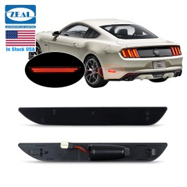 US Stock Plug-and-Play Car Rear Side Marker Light for Ford Mustang 2015~Rear Reflector Signal LampLight Color: Pink purple, Specification: Smoked lens