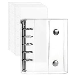 Sealing Notebook, Plastan, Transparent, A5 Size, Mini Binder, 20 Refills, Clear, Card Pocket, Notebook, Popular Girls, Collage Notebook, Clear Type