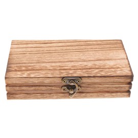 Ipetboom Rustic Wooden Storage Box with Lid Keepsakes Organizer for Jewelry and Crafts Design for Desktop Display and Safe Storage Unique Decorative Trinket Case