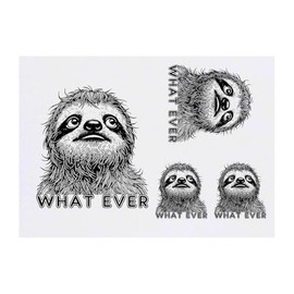 Azeeda 4 x 'Was auch immer Faultier' Temporäre Tattoos - Wasserfest, Hautfreundlich & Ungiftig · Transfers in Verschiedenen Größen (TO00083400)