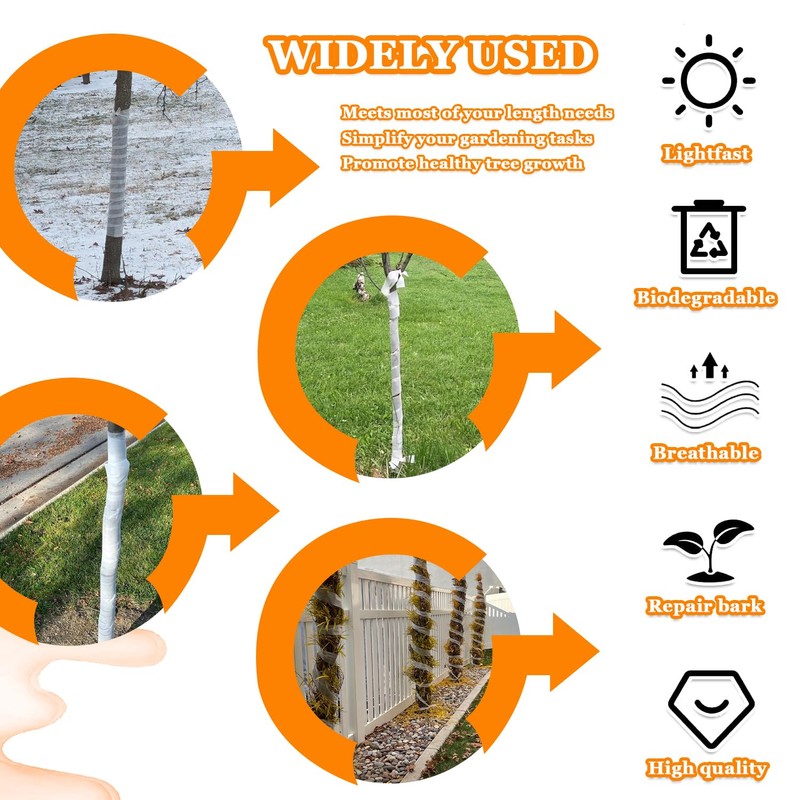 HUAREW 100ft Breathable Tree Trunk Bandage Cover, Tree Protector Wrap