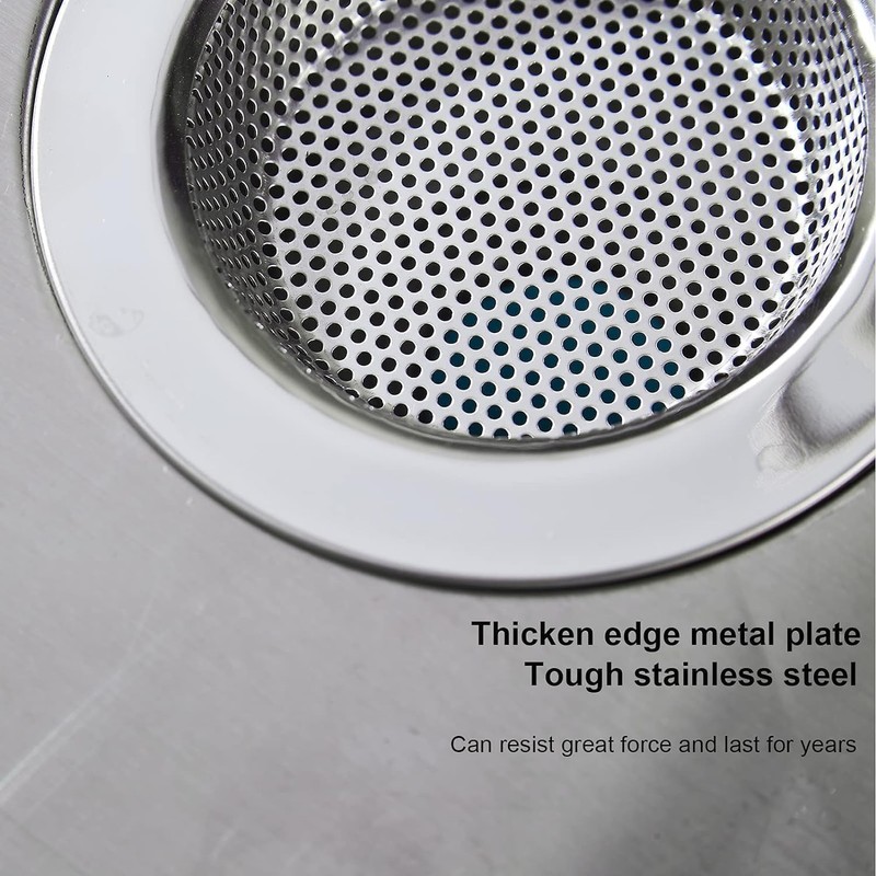 Kitchen Sink Strainer, 11.5 cm Diameter, Stainless Steel with Wide