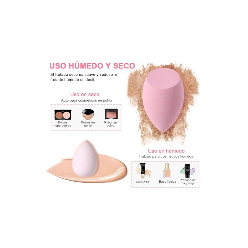 Esponja De Maquillaje Multifuncional 3 En 1, Esponja Maquillaje, Set