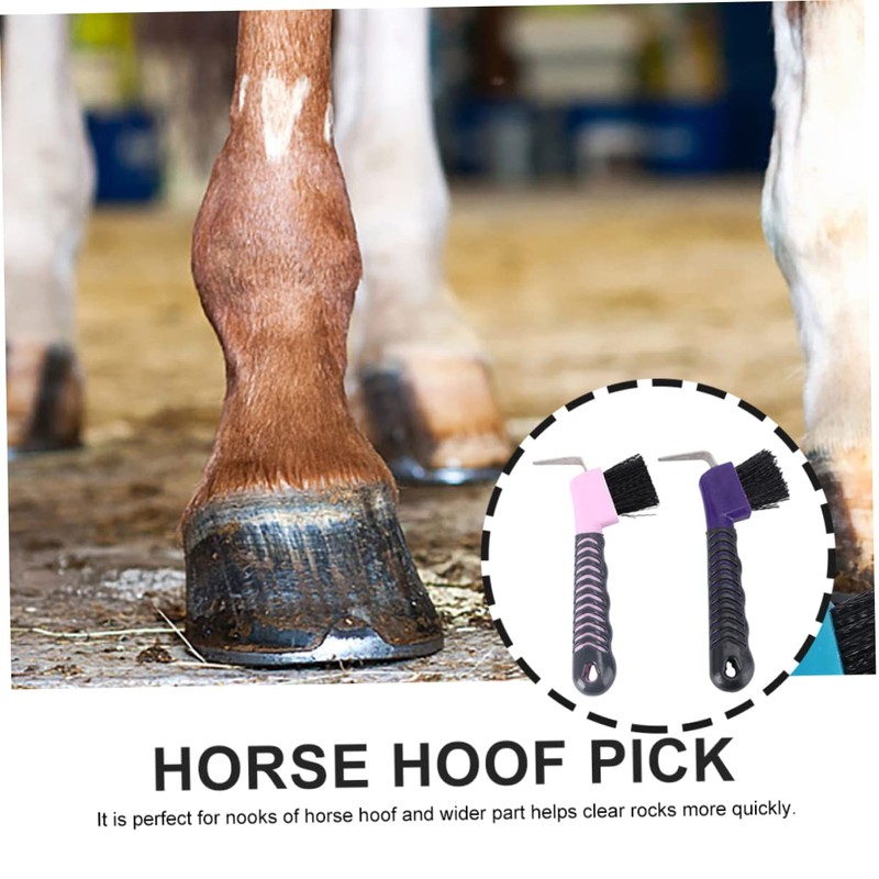 GRIRIW 2pcs Horse Hoof Cleaning Brushes Horse Grooming Tools Multi-Functional