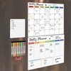 Hivillexun Magnetic Dry Erase Calendar Whiteboard Set (3-Pack) for Fridge,