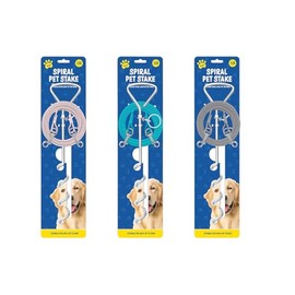 Heavy Duty Dog Tie Out Cable & Spiral Ground Stake – 16.4ft Outdoor Dog Leash Cable for Yard, Camping, Travel – Secure Tangle-Free Pet Tie Out System for Small to Medium Dogs (Blue)