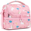 FlowFly Kids Double Decker Cooler Insulated Lunch Bag Large Tote