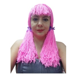Disfraces y Fiesta Luza Peluza Peluca De Muñeca De Estambre Color Rosa