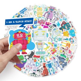 Robot Sticker Set 50 Pieces Cute Decoration for Car Laptop Skateboard Bicycle Moped Motorcycle Bicycle Computer Suitable for Adults Children