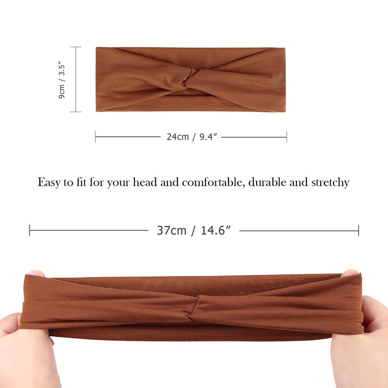 Dreshow Women's Boho Headband, Printed Headbands, Knots, Twisted Elastic Head