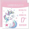 17th Granddaughter Birthday Card - Meowgical Funny Cat Birthday Card