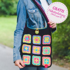 grüne Baumwolle zum Häkeln -MyOma Cotton pure limette (Fb 0134)- Baumwolle Garn stricken + GRATIS Anleitung – 4 Knäuel grünes Baumwollgarn/grüne Baumwolle – 50g/125m – Nadelstärke 2,5-3,5mm