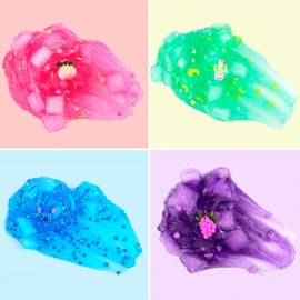 Jelly Cube Clear Slime Kit 8 Pack for Kids, Crunchy Bulk Slime, Super Soft & Non-Sticky, DIY Crystal Slime Party Favors for Girls Boys 5 6 7 8 9 10 11 12