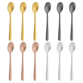 Set of 12 Stainless Steel Spoons, Espresso Spoons, Gold Spoons, Mini Spoons, Matte Gold Small Coffee Spoons, Tea Spoons, Spoon Set Gold