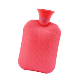 perfeclan Hot Water Bottle Hand Feet Warmer Screw Lid Leakproof Water Filling Water Pouch Portable Reusable 2L Winter Warm Bag, Red