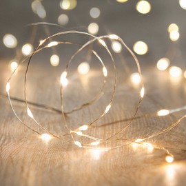 Lights4fun Christmas Indoor USB Fairy String Lights 100 Warm White Micro LEDs on Silver Wire 10m