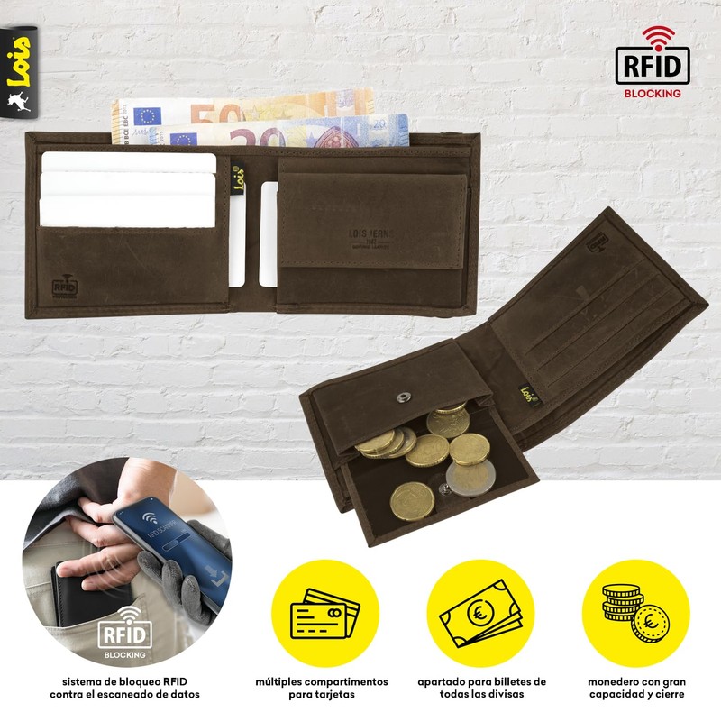 Lois - Men's Leather Wallet - Men's Leather Wallets with