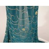wowfabric4less123 TEAL GOLD Embroidery Sequins Chiffon Fabric 50” Width Sold