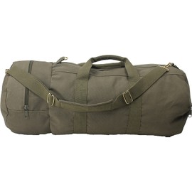 ARMYU Cotton Canvas Large Shoulder Duffle Bag, Olive Drab Military Tote with Straps for Sports, Gym, Work, Everyday, Travel, Camping, Hiking, Overnight, Weekend - Packable, Carryall, Holdall
