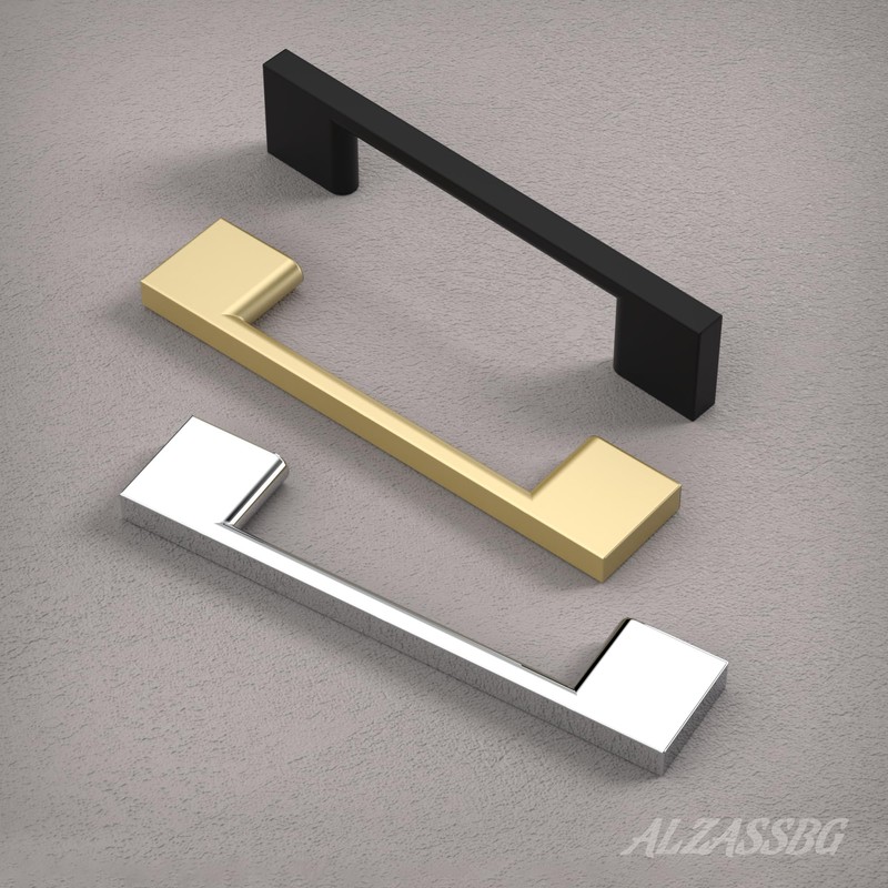 Alzassbg 10 Pack Polished Chrome Cabinet Pulls, 5 Inch(128mm) Hole