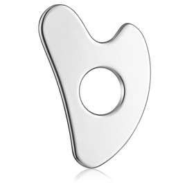 rosenice Gua Sha Facial Tool for Face Skincare Stainless Steel Gua Sha Board for Body Tensions Reduce Puffiness Festive Gifts Silver