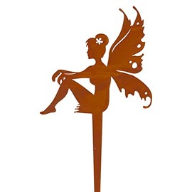 CIM Patina Plant Stake - Fairy L - Motif Dimensions: 16 cm - Total Height: 30 cm - Includes Stand - Attractive Patina Decoration