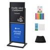 SELEAD 2 Tier Poster Stand with Double Sided Chalkboard -