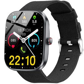 Blueshaweu 22 mm Bracelet Compatible with Kuizil Smartwatch 1.91 Inch T70, Nylon Knitted Replacement Watch Strap for Kuizil T70 / WeurGhy T70 1.91 Inch Smartwatch (Black)