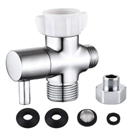 Bidet T Adapter with Shut off Valve,Solid Brass T Valve for Bidet 7/8” X 7/8” X 1/2”or 3/8”,Tee Connector Bidet Attachment for Toilet…