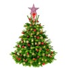 BinaryABC Christmas Tree Topper Star,Glittering Christmas Tree Decoration Ornaments,20cm (Pink)