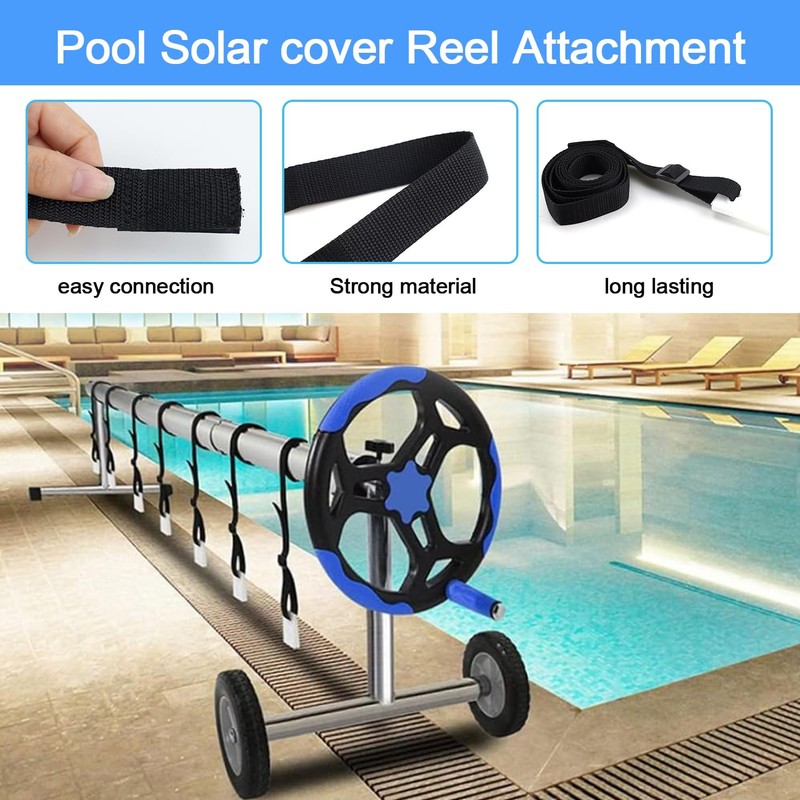 Abnaok Set of 8 Mounting Straps and Clips, Pool Reel