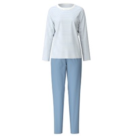 CALIDA Cotton Special Women's Long Pyjamas, 100% Cotton, Breathable and Climate Regulating, Endless Sky