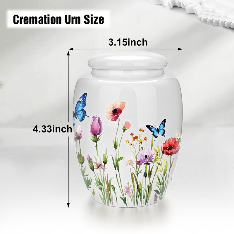 4.33 Inches Small Cremation Urn for Human Ashes Ceramic Decorative