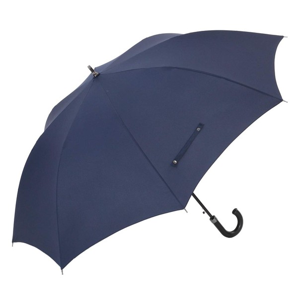 Lieben-0162 Long Umbrella, Men's Super Big Jump Umbrella, 29.5 inches (75 cm), Large Umbrella, Extra Large, Fiberglass Ribs, Navy