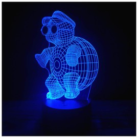 Gfytdxe 3D Optical Illusion LED Night Light, Boy Girl Kids Baby Sleep Desk Lamp Touch Control 7 Color Change USB Powered for Home Decorations or Holiday Gifts (Animal Turtle)