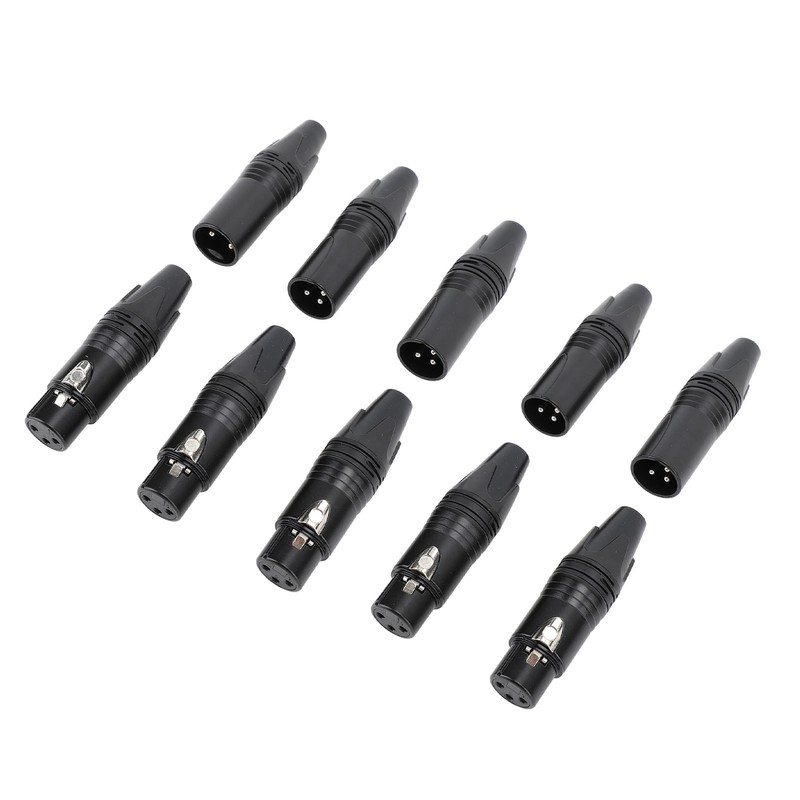 10pcs XLR Connector Professional 5 Male 5 Female High Conductivity