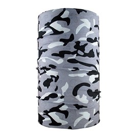 Headloop Multi-Purpose Scarf Camouflage Winter Grey Snood Tube Scarf, Bandana Headscarf Microfibre