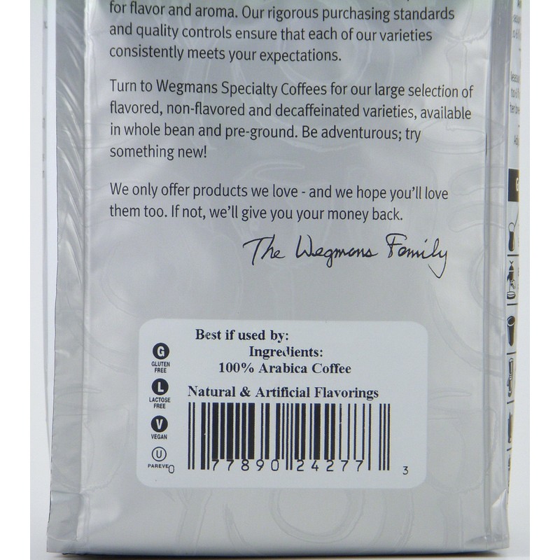 Wegmans Flavored Specialty Coffee (2 Pack) Gluten Free. Lactose Free.