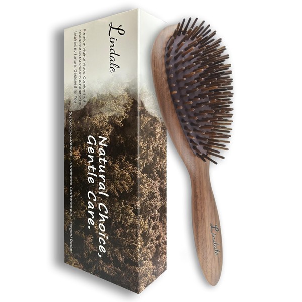 Lindale Walnut Wooden Hair Brush for Hair Growth with Natural