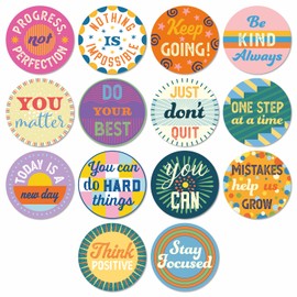 S&O Growth Mindset Stickers to Break Negative Thought Patterns - Inspiring & Encouraging Affirmation Stickers for Planner Decoration - Colorful Motivational Stickers - 1008 1" Inspirational Stickers